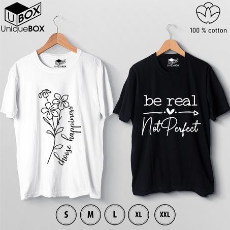 Be real Not perfect Noir Tshirt PACK 2