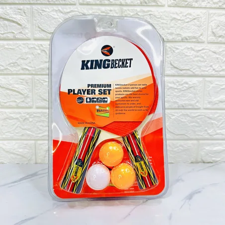 Raqueta de tenis de mesa con 3 pelotas King Becket