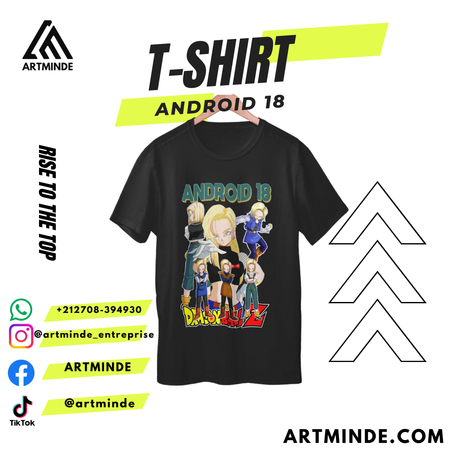 DRAGON BALL T-SHIRT(ANDROID 18) ALL COLORS AND SIZES