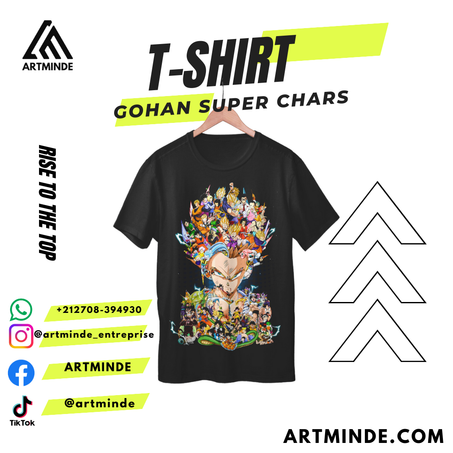 DRAGON BALL T-SHIRT(SON GOHAN SUPER CHARS) ALL COLORS AND SIZES
