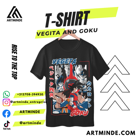 DRAGON BALL T-SHIRT(VEGITA AND GOKU) ALL COLORS AND SIZES