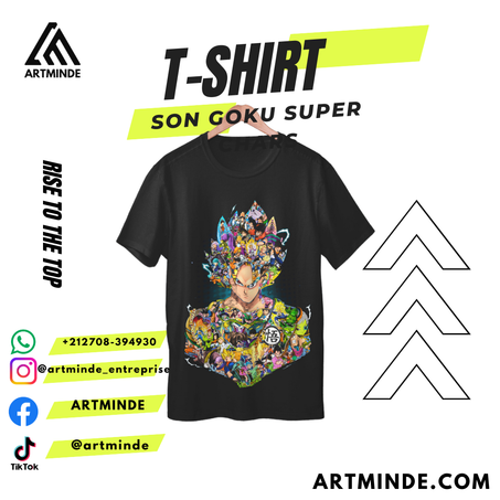 DRAGON BALL T-SHIRT(SON GOKU SUPER CHARS) ALL COLORS AND SIZES
