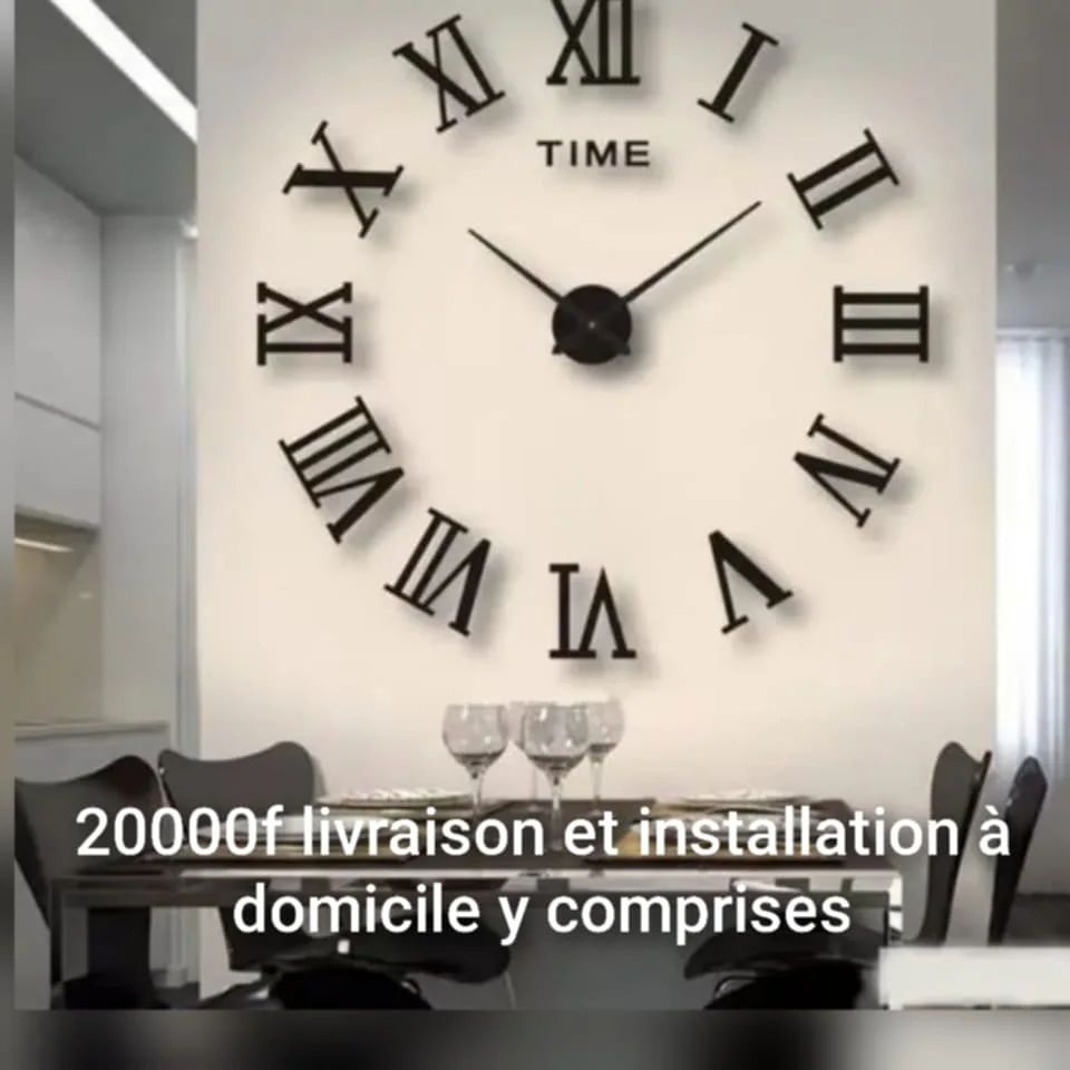 Montre Murale Décorative 3D en Acrylique – Grand Format