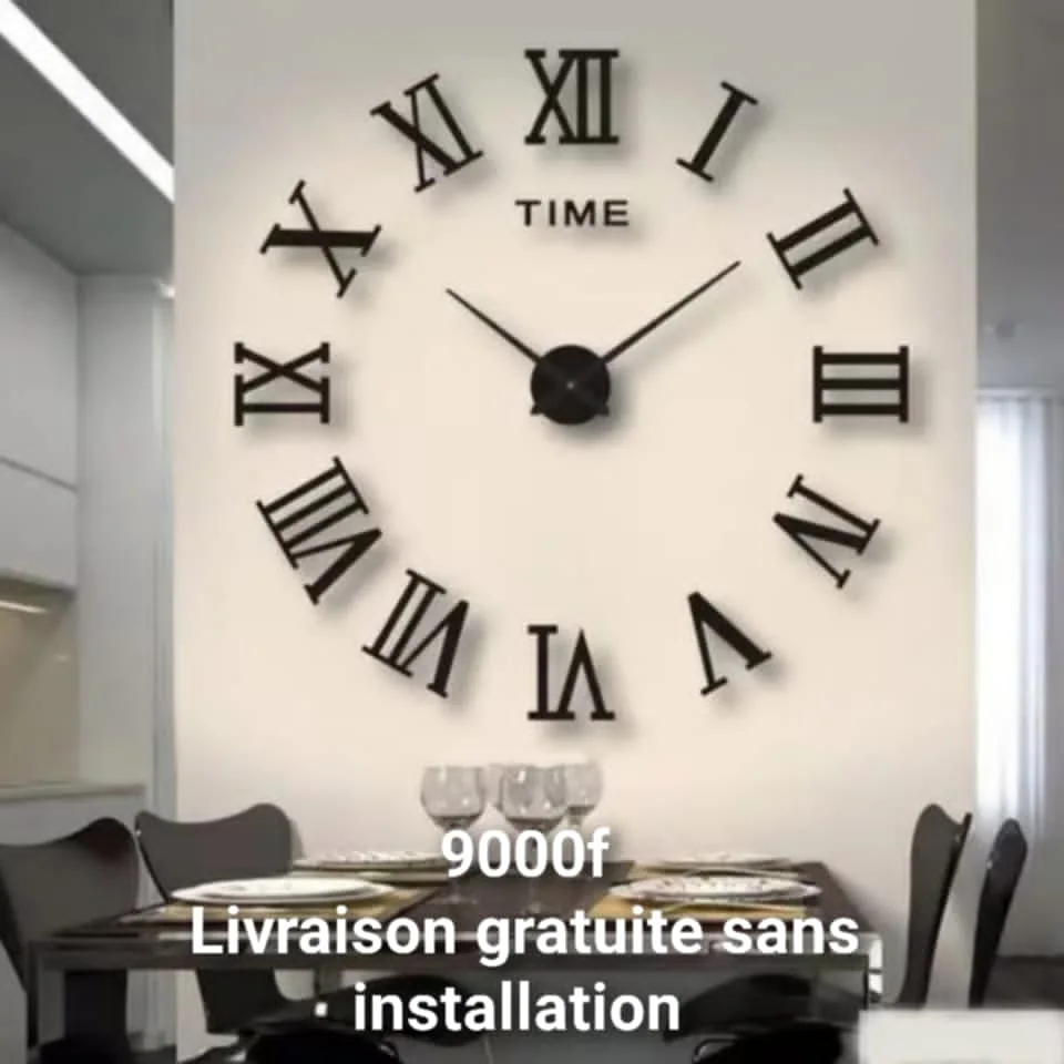 Montre Murale Décorative 3D en Acrylique – Grand Format