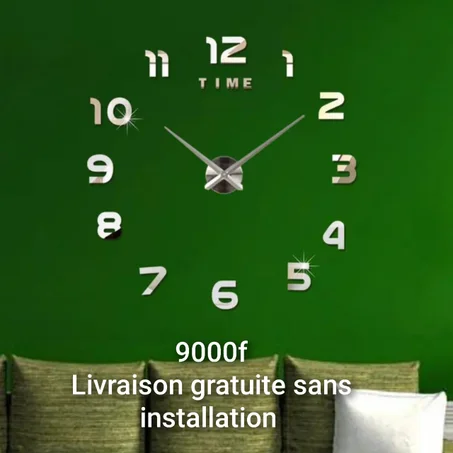 Montre Murale Décorative 3D en Acrylique – Grand Format