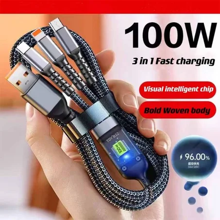 كابل شحن 100 واط 3في1