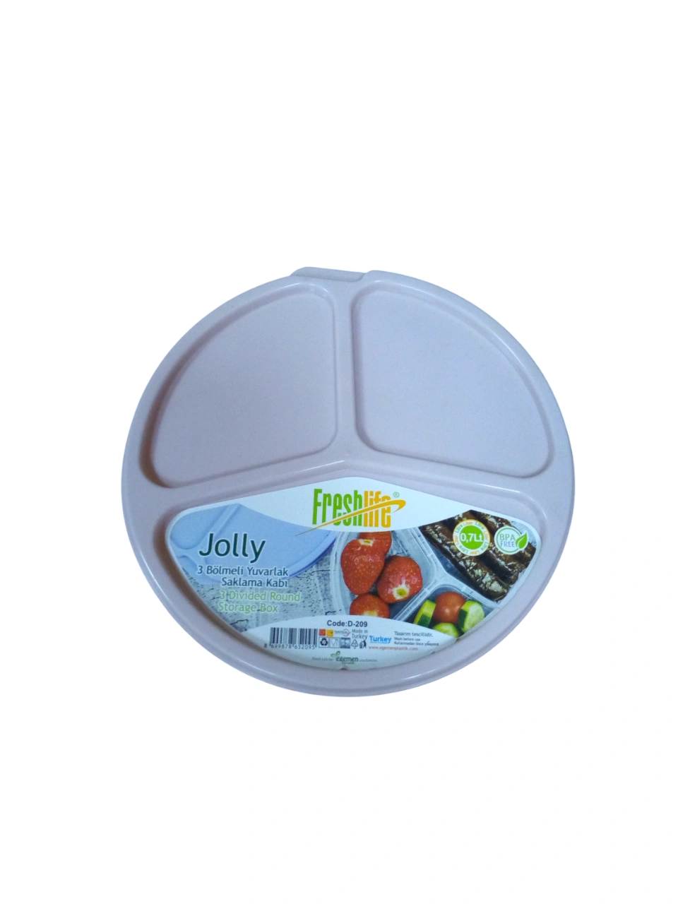 علبة تخزين دائرية بـ 3 أقسام من Freshlife - مثالية لحفظ الطعام بنظام وأناقة 🍓🥗🍱