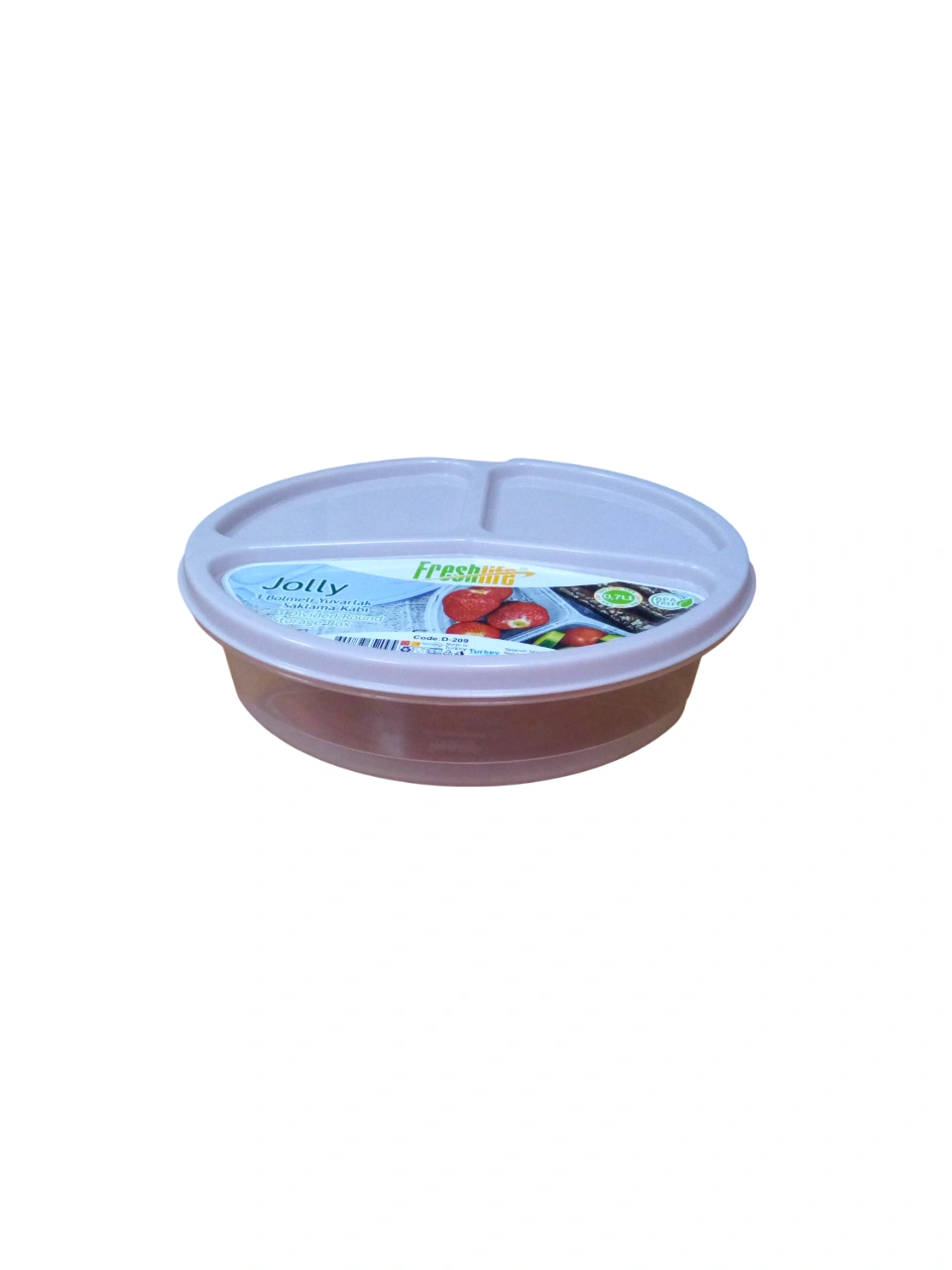 علبة تخزين دائرية بـ 3 أقسام من Freshlife - مثالية لحفظ الطعام بنظام وأناقة 🍓🥗🍱