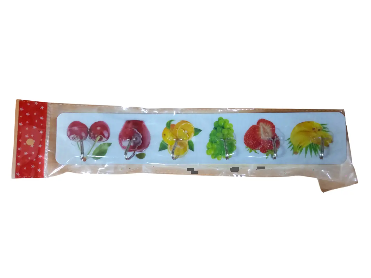 خطافات لاصقة مزينة بطبعات فواكه وأزهار