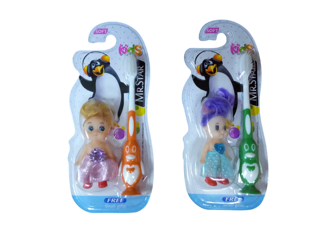 فرشاة أسنان للأطفال مع دمية مرحة