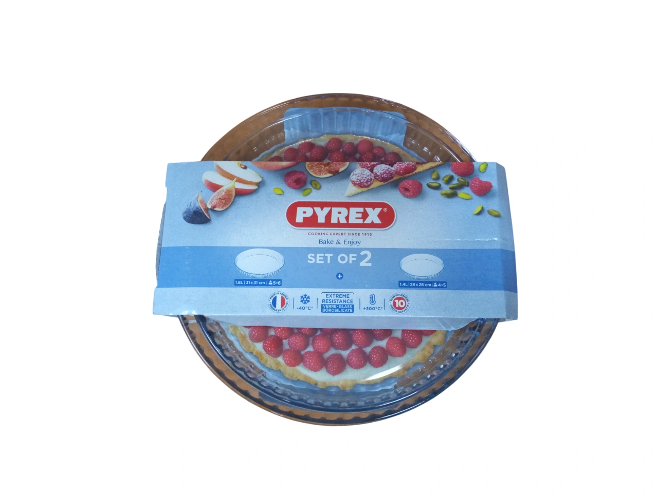 طقم قوالب زجاجية دائرية للفرن Pyrex – 2 قطع