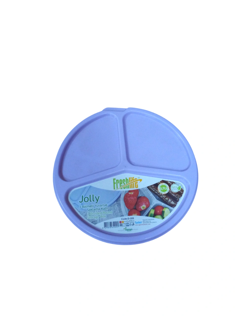 علبة تخزين دائرية بـ 3 أقسام من Freshlife - مثالية لحفظ الطعام بنظام وأناقة 🍓🥗🍱
