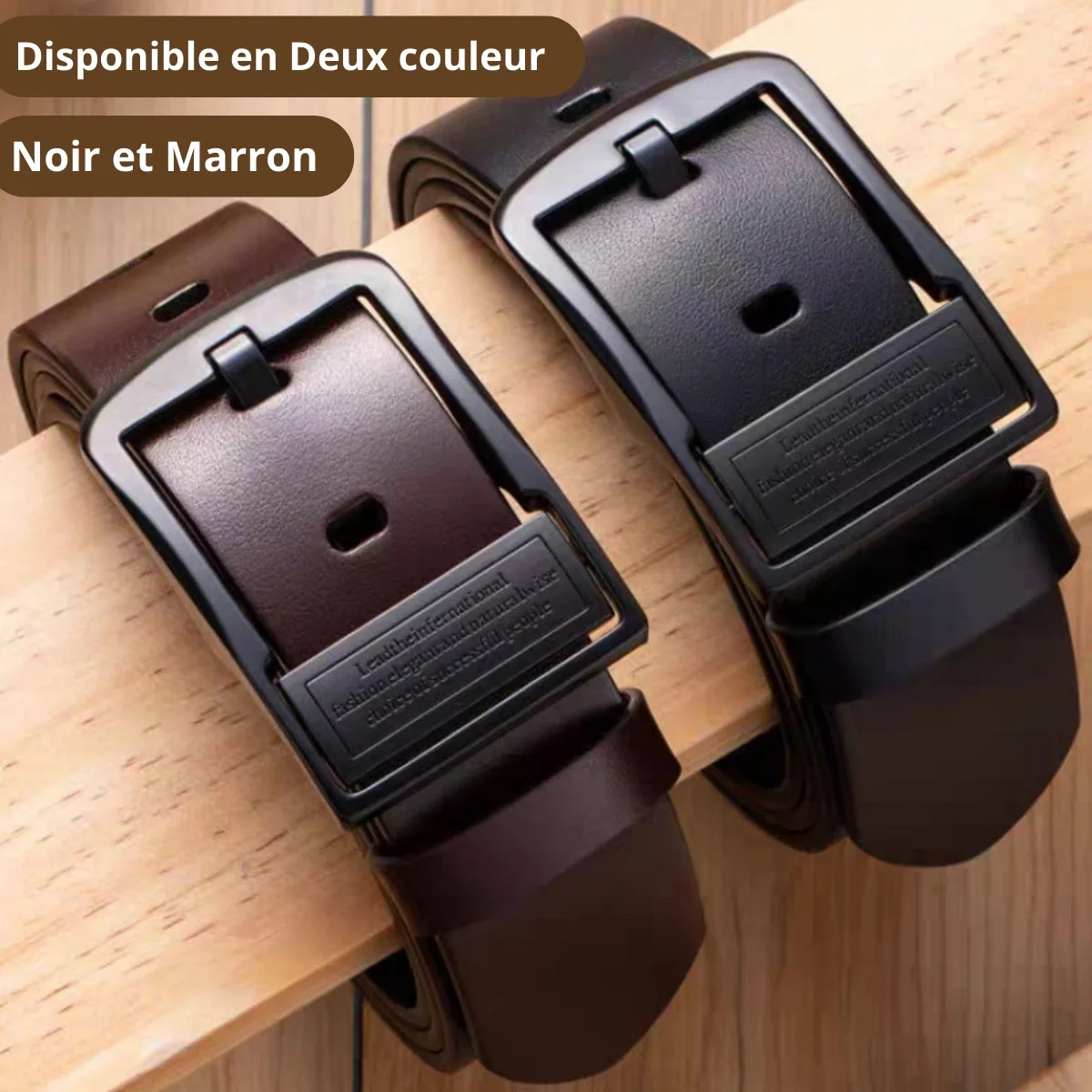 OFFRE DUO LIMITÉE : 2 Ceintures en Cuir Véritable (2025) Noir et Marron 🇬🇳