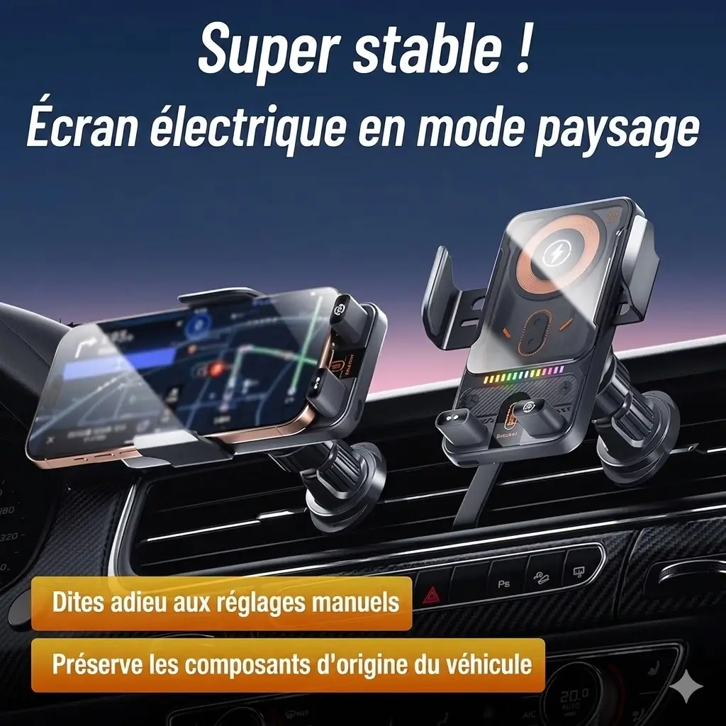 Support Intelligent Sans Fil 15W : Conduisez Connecté, Roulez en Sécurité 🇬🇳