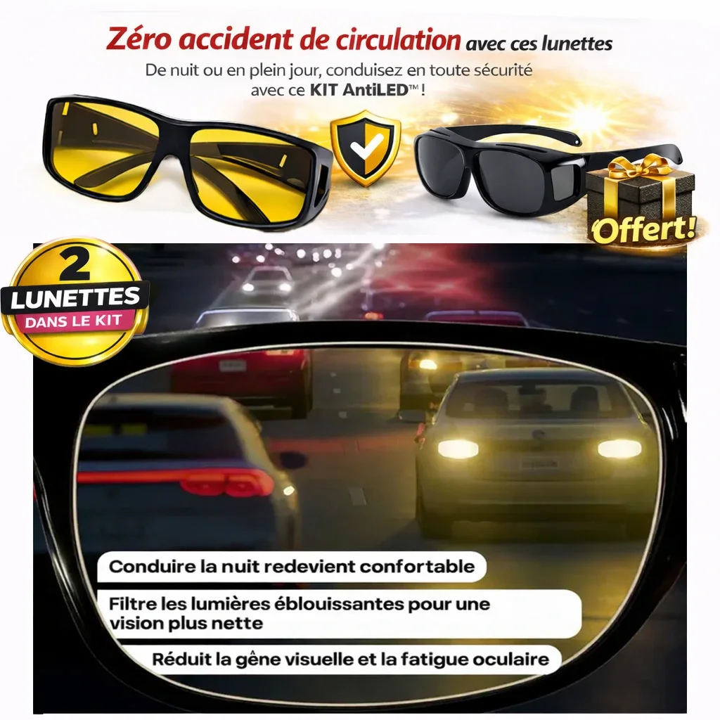Lunettes AntiLED™ – Conduisez en toute sécurité, de jour comme de nuit
