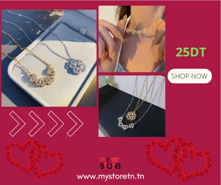 Collier Cœur Et Fleur