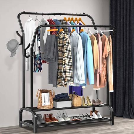 حامل الملابس المعدني + 20 علاقة مجانا