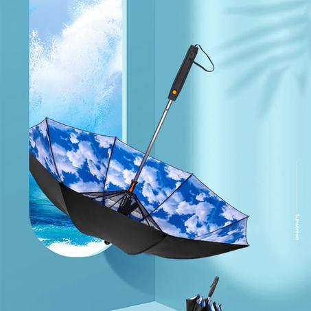 مظلة مروحة مع رذاذ الماء