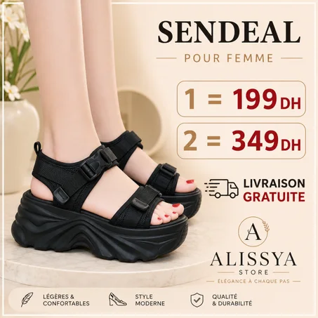 💥 صندالات صيفية بكعب عالي وخفيف