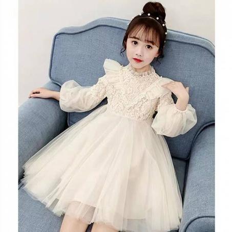 فستان اميرات بأكمام منتفخة من دانتيل