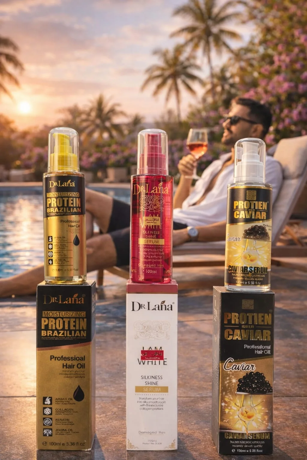 باك متكامل  مكون من 3 سيرومات  لي كتغدي الشعر