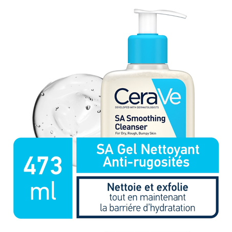 CeraVe SA Gel Nettoyant Anti-Rugosités | Peau Sèche Et Rugueuse | 473ml