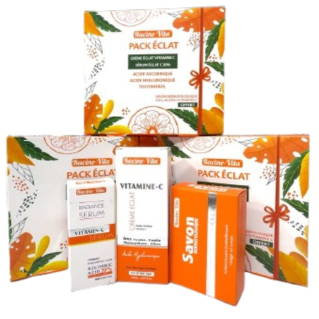 PACK ECLAT ABASE DE ACIDE ASCORBIQUEET ACIDE HYALURONIQUE ET TOCOPHEROL