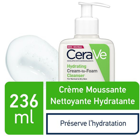 CeraVe Crème Moussante Nettoyante Hydratante Peau Normale à Sèche | 236ml