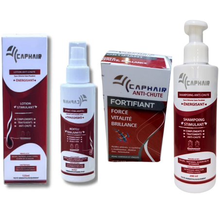 Caphair Anti-Chute Boite 60 Gelules   Caphair Lotion Anti-Chute 125ml   Caphair Shampoing Energisant Anti-chte 200ml