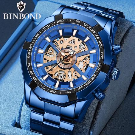 ساعة Binbond رجالية فاخرة من الفولاذ المقاوم للصدأ