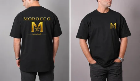 T-shirt Maroc Oversize Premium – Design Minimaliste Luxe (M Étoile) | Style Marocain Moderne