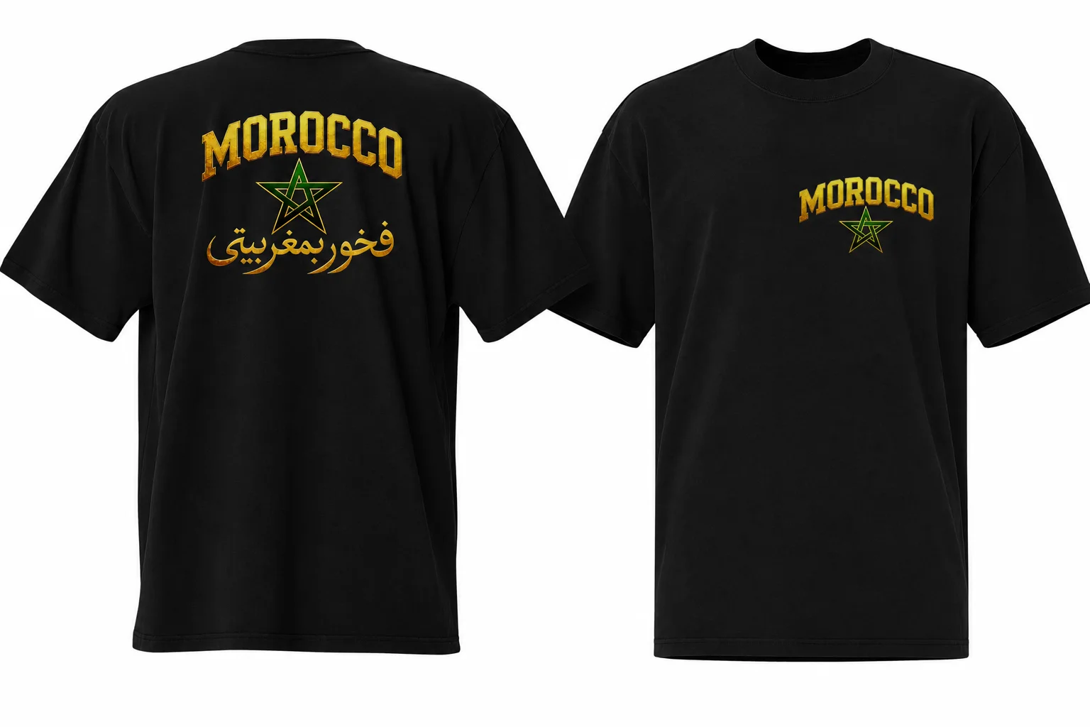 T-shirt Maroc Noir – Style Premium & Identité Marocaine
