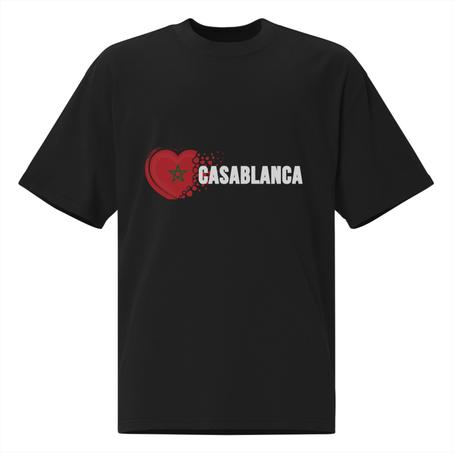 T-shirt Noir Casablanca Cœur MAROC