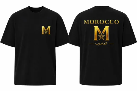 T-shirt Maroc Oversize Premium – Design Minimaliste Luxe (M Étoile) | Style Marocain Moderne