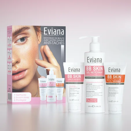 🎁 PACK 🎁 – EVIANA – Creme Eclaircissant + Gel Nettoyant + Ecran Invisible PACK