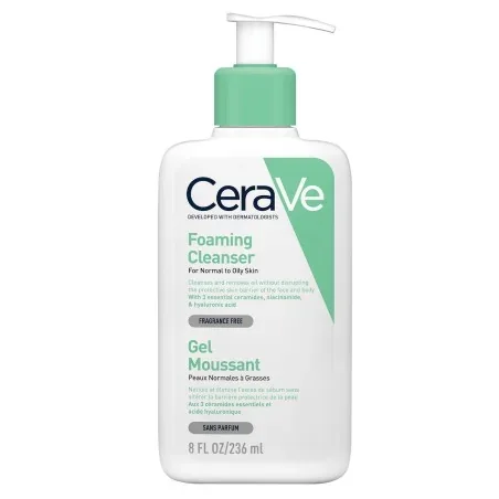 CERAVE GEL MOUSSANT PEAUX NORMALES À GRASSES 236ML