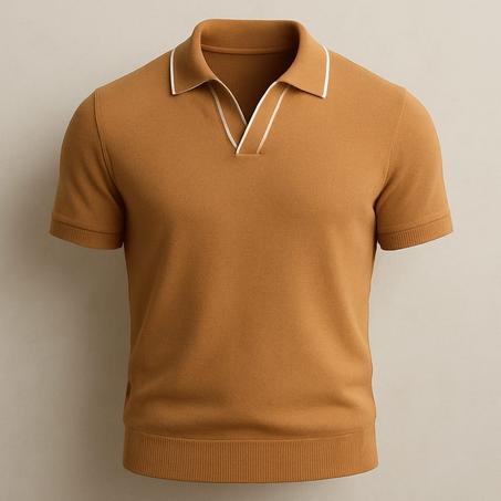 T-shirt old money style 'Marron Camel'