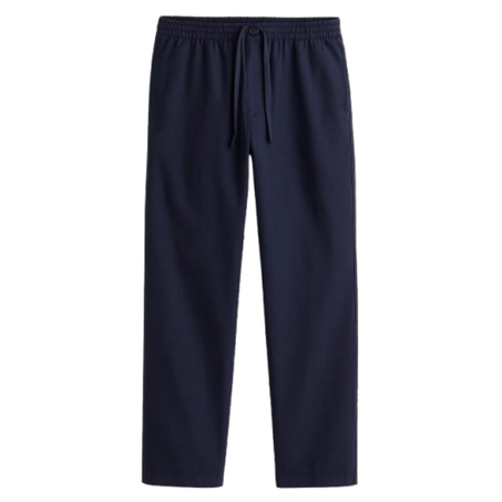 Pantalon de Lin Zara 'Bleu marine'