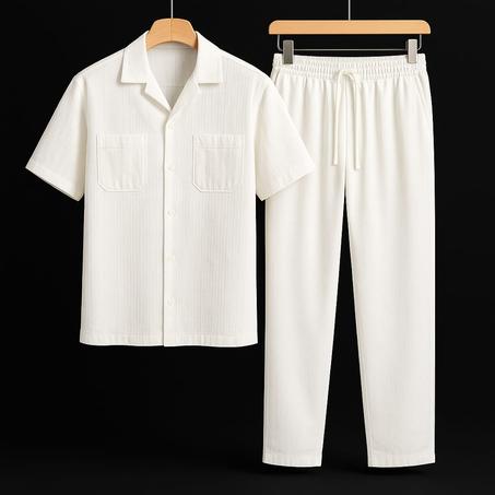 Ensemble Zara chemise & pantalon 'Blanc'