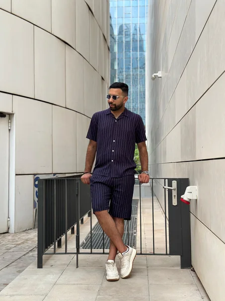 Ensemble short & chemise Zara 'Bleu Marine'