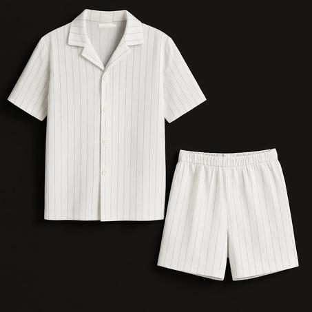 Ensemble short & chemise Zara 'Blanc'