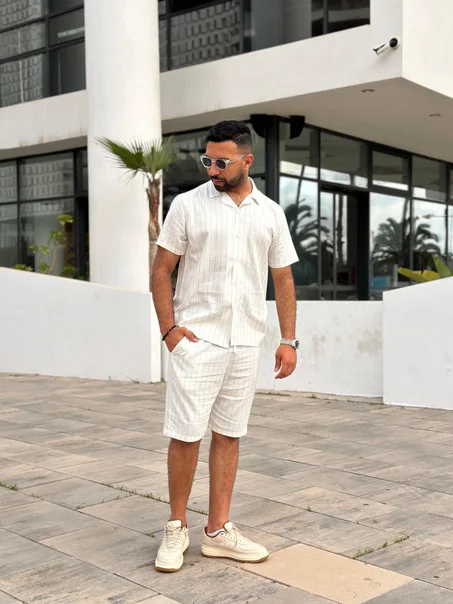 Ensemble short & chemise Zara 'Blanc'