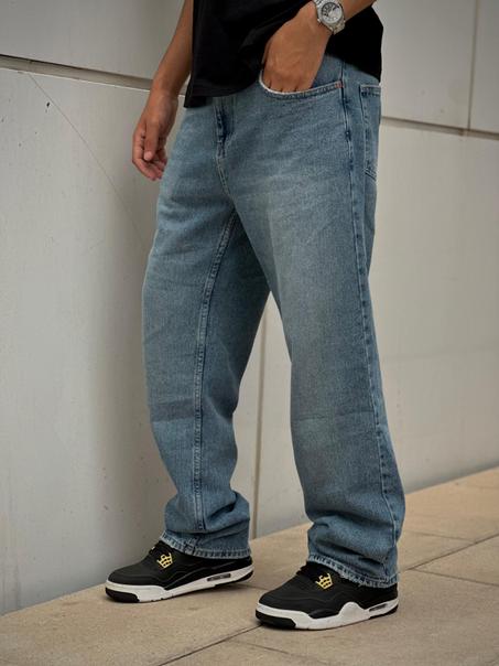 pantalons jeans baggy 'Bleu Marine'