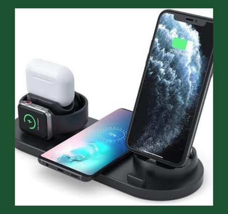  شاحن هاتف لاسلكي 6 في 1 متعدد الوظائف