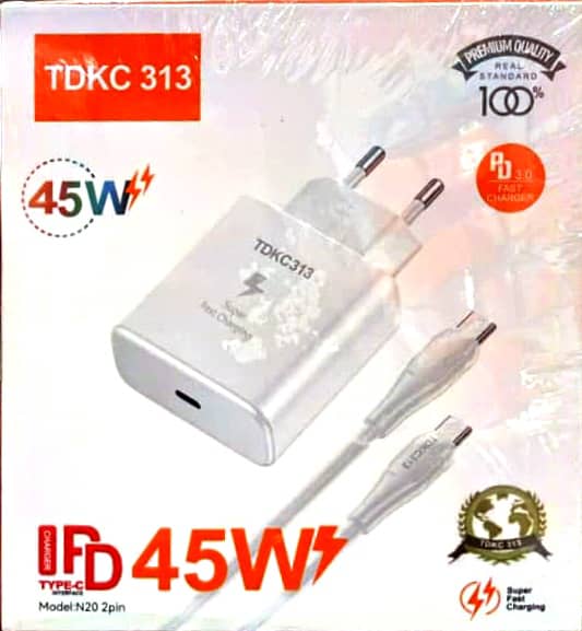 TDKC 313 – Chargeur mural PD 3.0 | 45W | USB-C + Câble N20