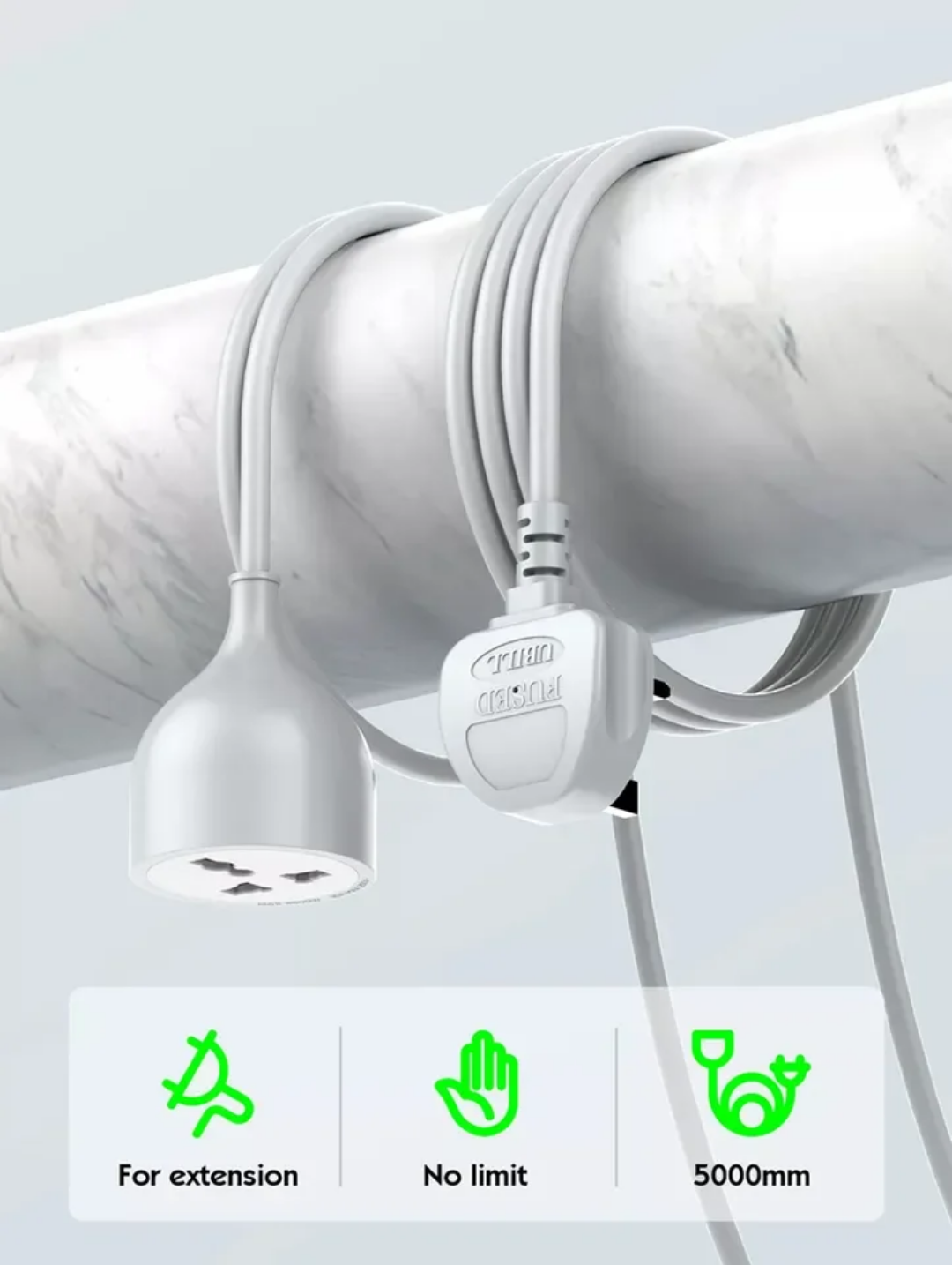 LDNIO Extension Cord – 2500W | 5 mètres | Sécurité enfant | PVC anti-flamme