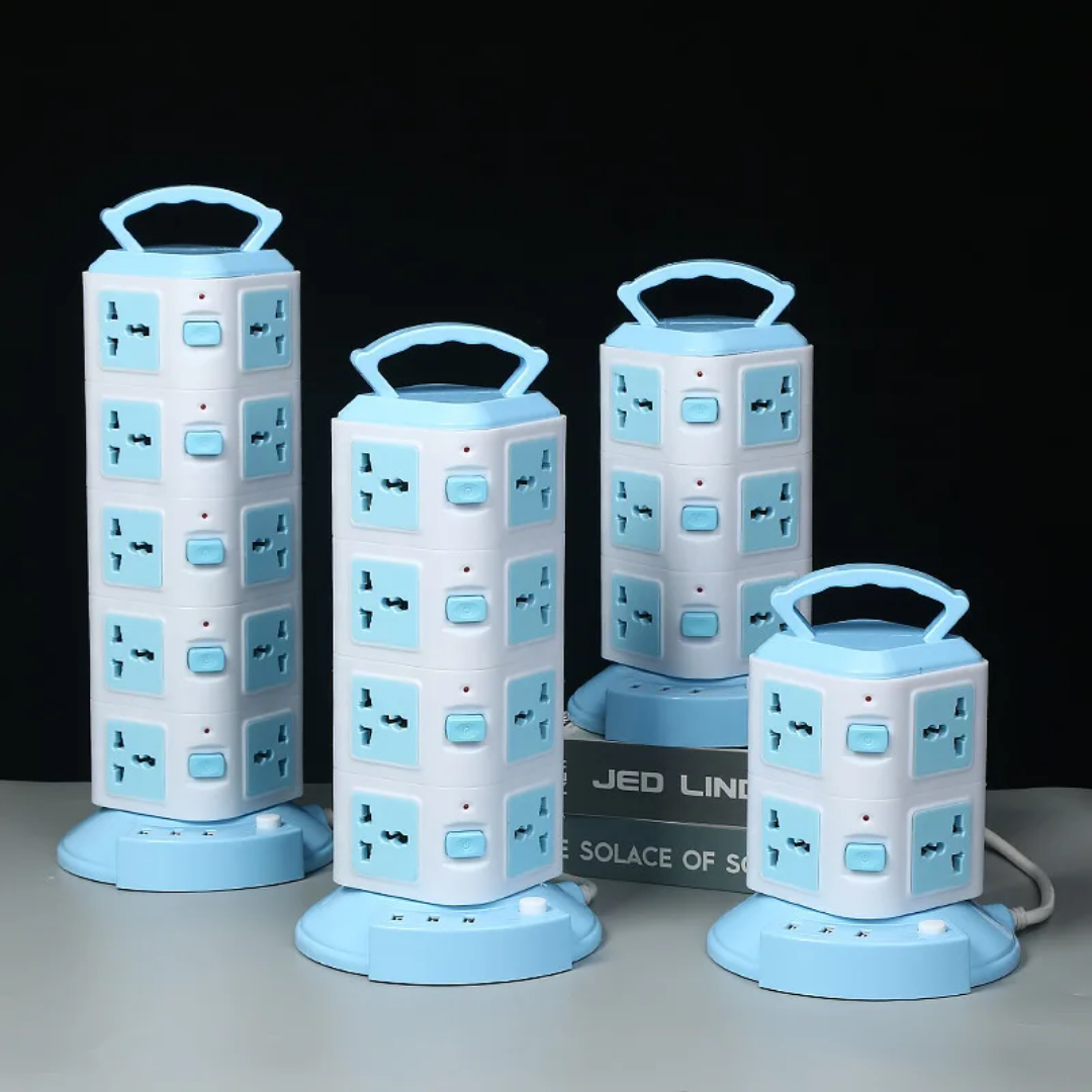 Tour Multiprise Intelligente – 3e Génération | 2500W | USB | Protection Surtension & Foudre