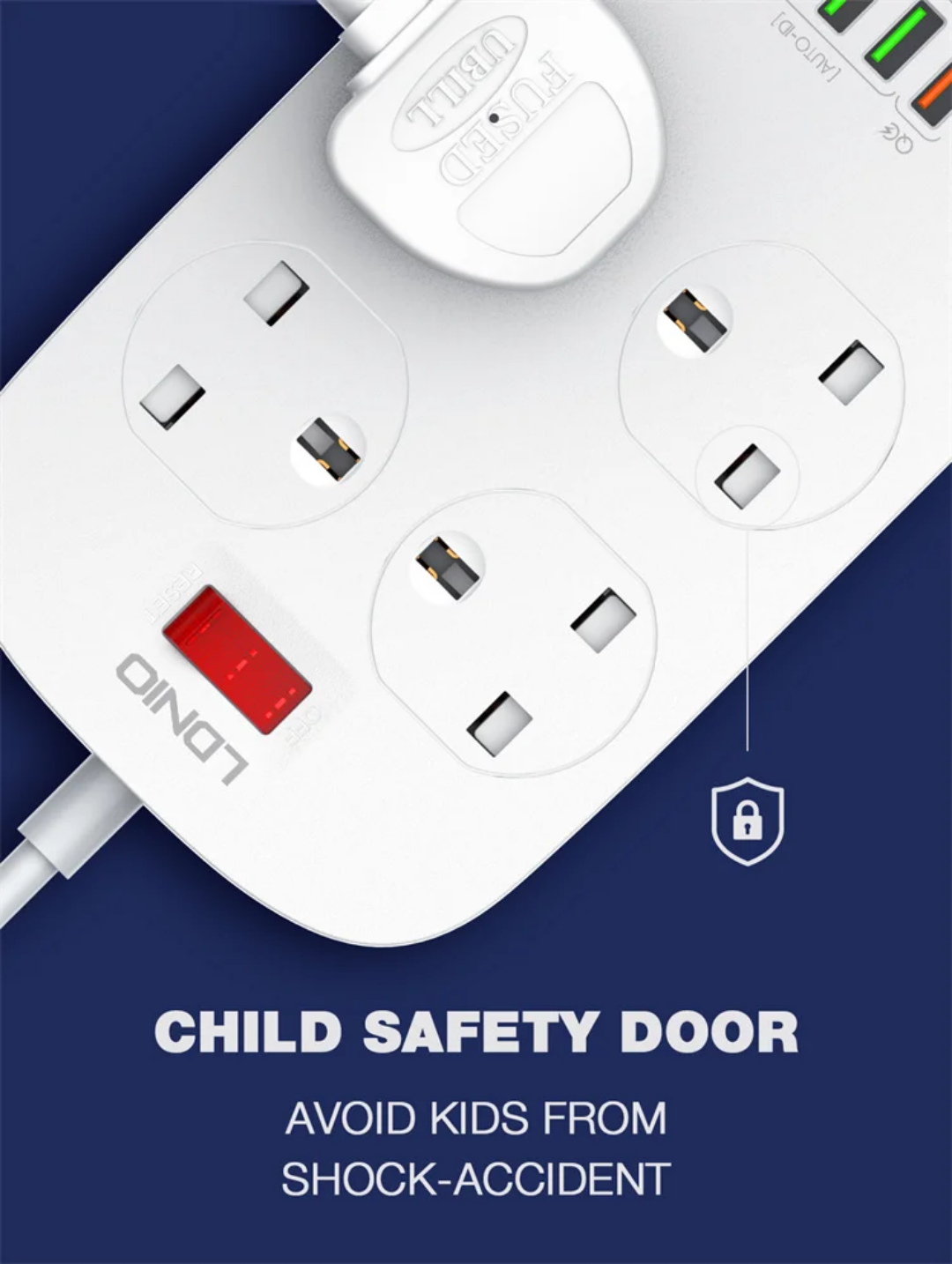 LDNIO SK4463 – Multiprise intelligente 4 prises + 4 USB | 2500W | 2 mètres