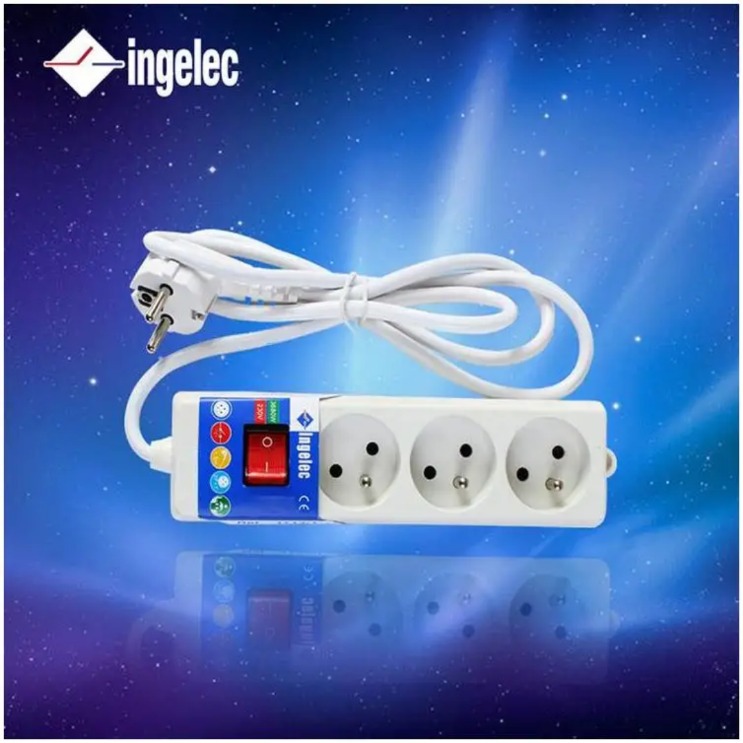 Ingelec JIGO – Multiprise 3600W | 250V | Ports USB | Sécurité certifiée CE