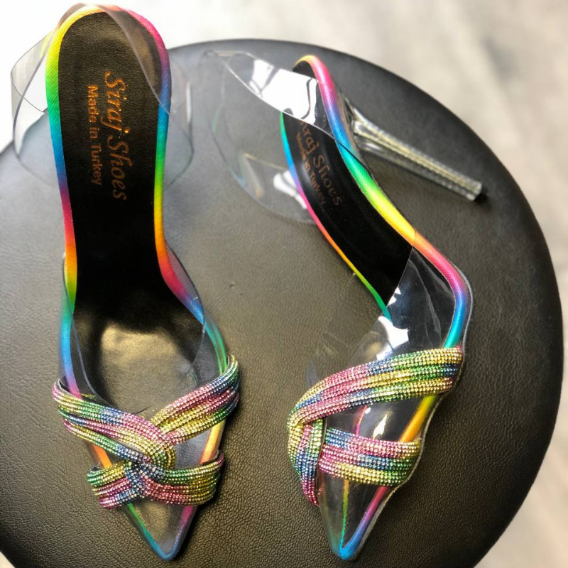 sandale talon transparent